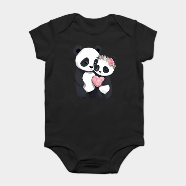 Love Panda Baby Bodysuit by animegirlnft